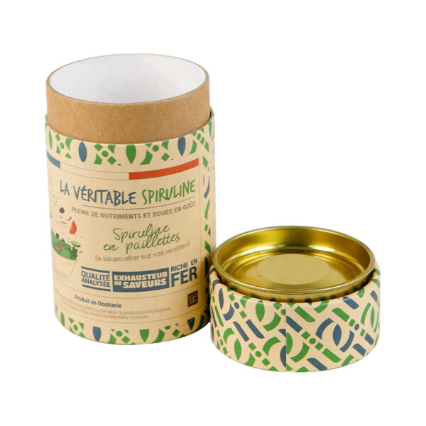 Kraft Paper Tube Box with Metal Tinplate Kraft Paper Tube Box with Metal Tinplate